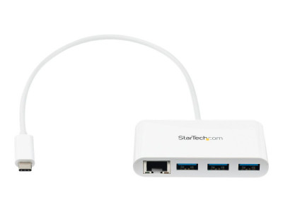 Startech : HUB USB 3.0 A 3 PORTS avec GIGABIT ETHERNET - USB-C - BLANC