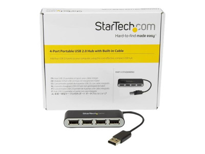 Startech : HUB USB 2.0 PORTABLE A 4 PORTS avec cable INTEGRE