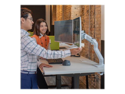 Ergotron : HX DESK DUAL MONITOR ARM WHITE .