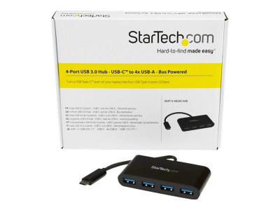 Startech : HUB USB 3.0 4 PORTS - USB-C VERS 4X USB-A - ALIMENTE PAR BUS