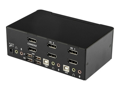 Startech : SWITCH KVM DISPLAYPORT DOUBLE AFFICHAGE 2 PORTS - 4K 60 HZ