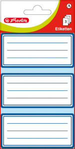 herlitz étiquettes pour livres, blanc avec cadre bleu,