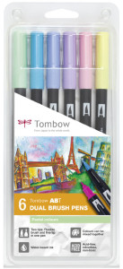 TomBOW feutres de coloriage DUAL BRUSH PEN ABT, kit de 6,