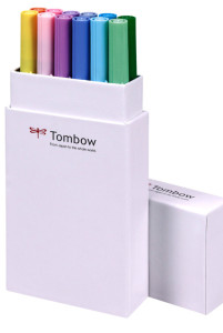 TOMBOW Feutres DUAL BRUSH PEN ABT,kit 12, couleurs pastel