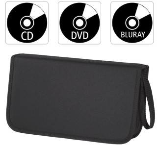 hama étui pour CD/DVD, nylon, pour 104 CD/DVD, noir