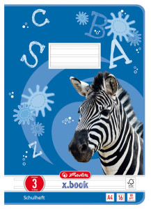 herlitz cahier x.book, format A4, linéature 3 / ligné