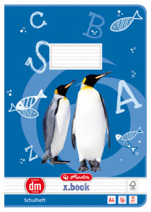 herlitz cahier x.book, format A4, linéature 3 / ligné