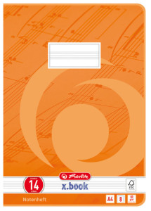 herlitz Cahier de musique x.book, A4, linéature 14, 16 pages