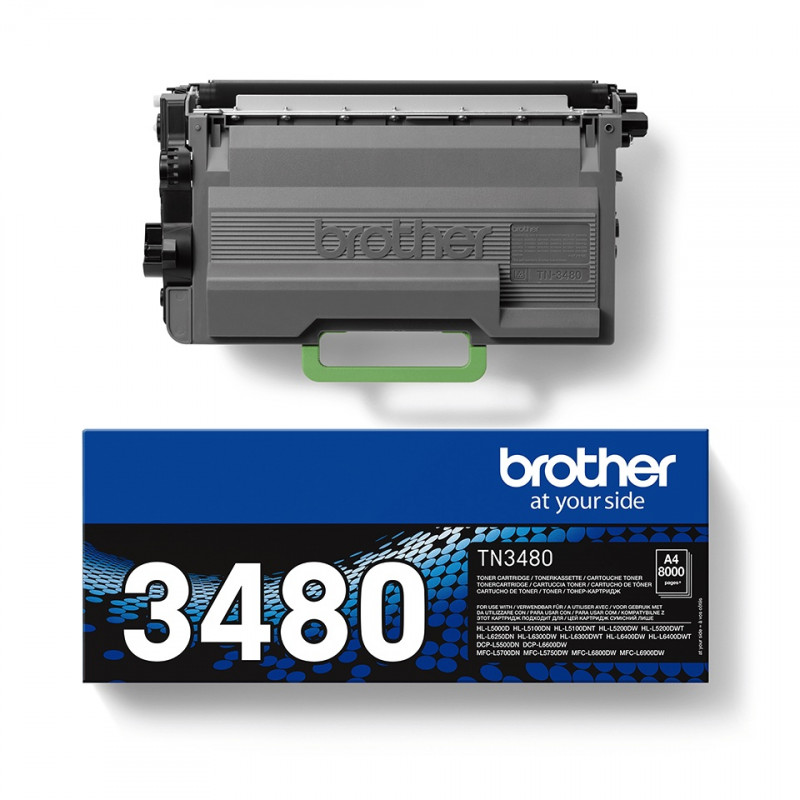 Toner original Brother TN-3480 pour HL-L6250DN L6300DW, noir 8000 pages