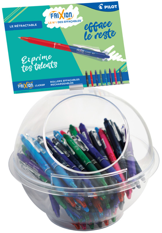 Pilot Stylos frixion encre gel effaçable rose, turquoise et violet