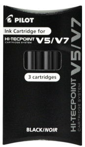 PILOT Cartouches d'encre pour Stylo roller V5/V7, noir