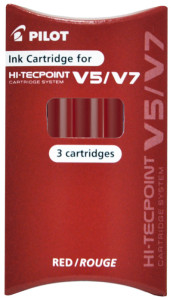 PILOT Cartouches d'encre pour Stylo roller V5/V7, rouge