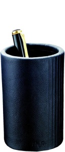 Läufer Pot à crayons LA LINEA, en cuir, noir