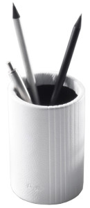 Läufer Pot à crayons LA LINEA, en cuir, noir