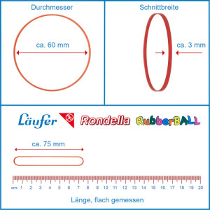 Läufer Bracelets élastiques RONDELLA Rubberball en sachet -