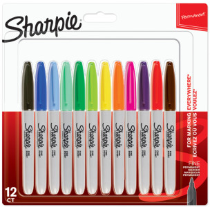 Sharpie Marqueur permanent FINE, blister de 4 Standard