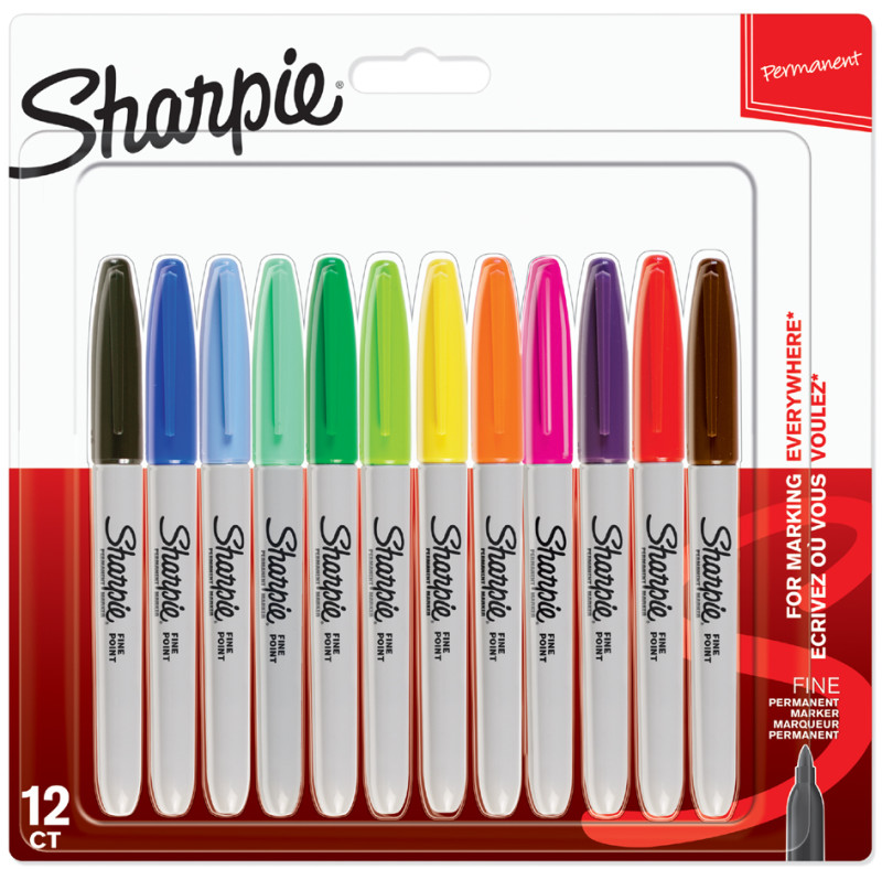 Sharpie Marqueur permanent FINE, blister de 4 Standard