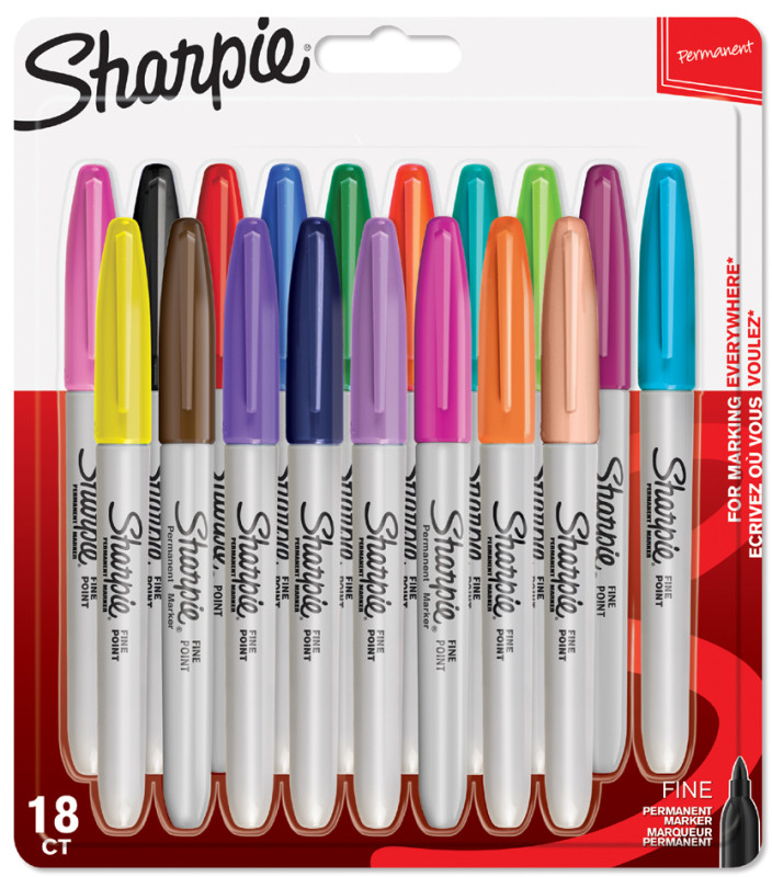 Sharpie Marqueur permanent FINE, blister de 4 Standard