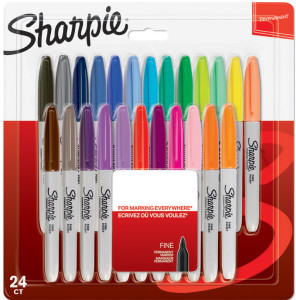 Sharpie Marqueur permanent FINE, blister de 24