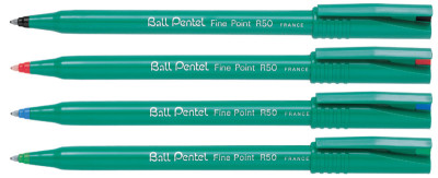Pentel roller encre Ball Pentel R50, noir - Recycology