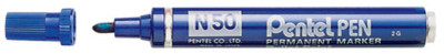 Pentel Marqueur permanent N50, bleu,  pointe ogive,