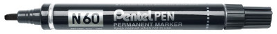 Pentel Marqueur permanent N60, noir, pointe biseautée