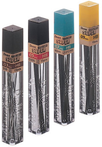 Pentel etuis mine HI-POLYMER SUPER, gradation: 2H, diamètre