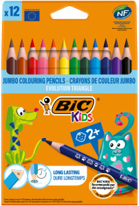 BIC KIDS Crayon de couleur triangulaire Evolution Triangle,