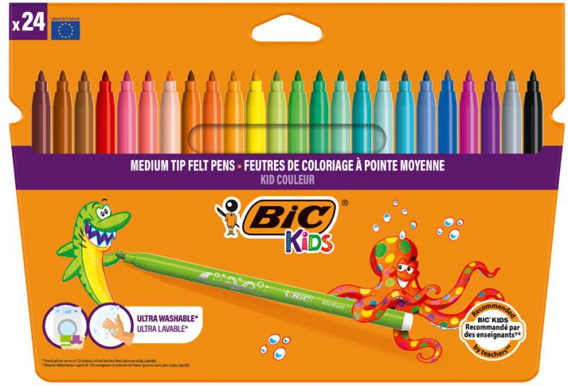 BIC KIDS Feutre Kid Couleur medium, étui en carton de 12