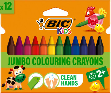 BIC Crayon de cire Plastidecor Triangle, étui de 12