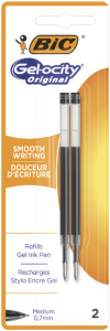 BIC Recharges pour stylo à encre gel, bleu, largeur du