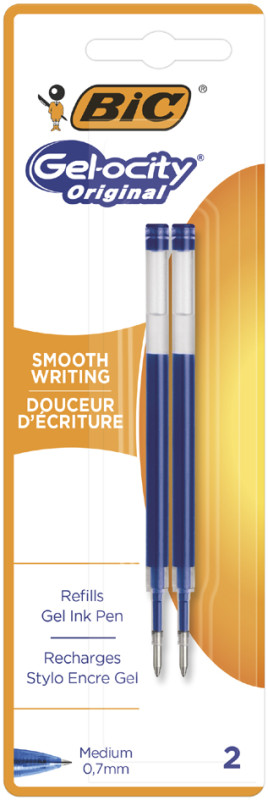 BIC Recharges pour stylo à encre gel, bleu, largeur du