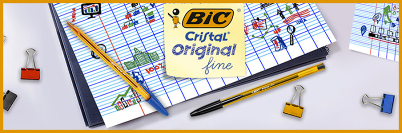 BIC Stylo à bille Cristal Fine, couleur d'encre: bleu