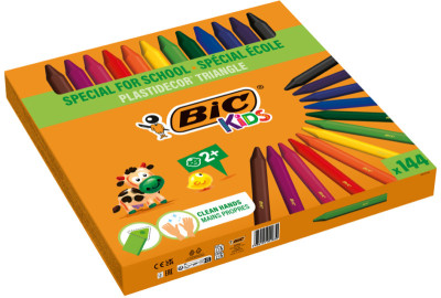 BIC Crayon de cire Plastidecor Triangle, garniture scolaire