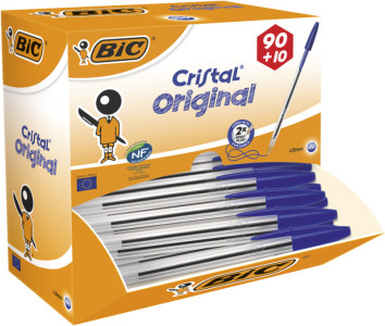 BIC Stylo à bille Cristal Original, bleu, VALUE PACK