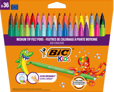 BIC KIDS Feutre Kid Couleur medium, étui en carton de 24