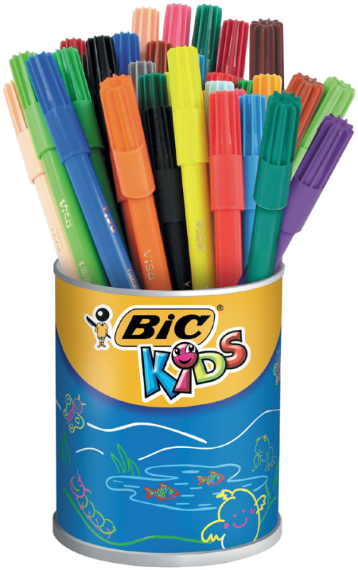 Boîte carton de 144 Feutres de coloriage BIC KIDS Visacolor XL