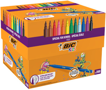 BIC KIDS Feutre Visa, boîte en carton de 288