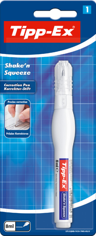 Correcteur liquide blanc stylo Tipp-Ex Shake'n Squeeze contenance 8 ml sur
