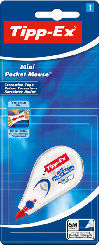 Correcteur à bande Tipp-Ex Mini Pocket Mouse 5mm - 6m de correction