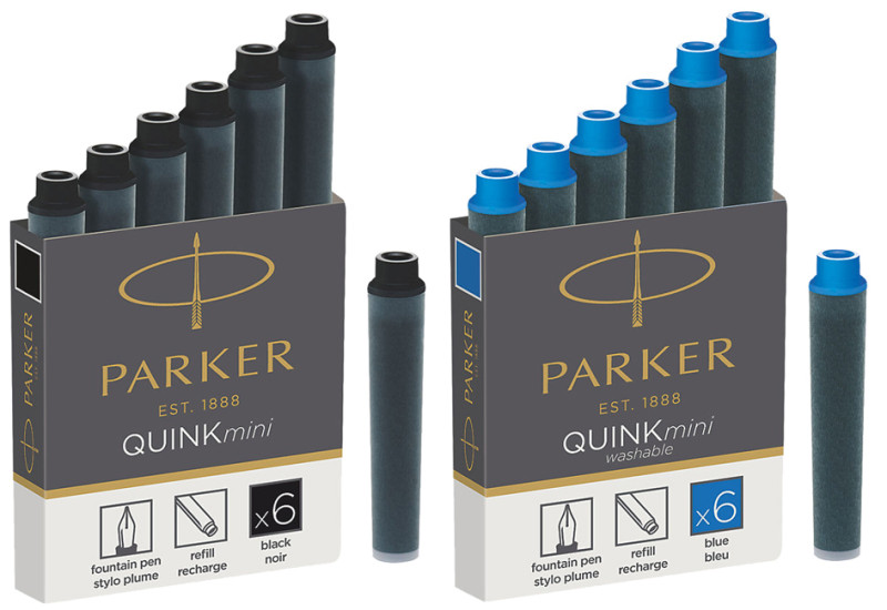 PARKER Cartouches d'encre Mini QUINK, bleu, effaçable