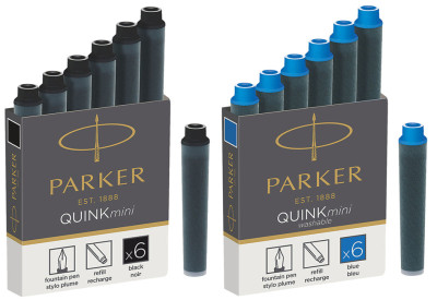 PARKER Cartouches d'encre Mini QUINK, noir, permanent