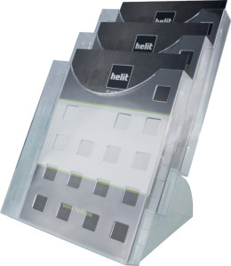 helit porte-brochures de table à 3 compartiments, format A4