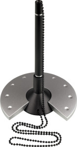 helit porte-stylo, noir / gris lumière, avec chaîne en métal