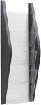 helit porte-brochures mural, A5 vertical, 4 cases, noir helit porte-brochures mural, A5 vertical, 4 cases, noir