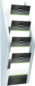 helit porte-brochures mural, A5 vertical, 4 cases, noir