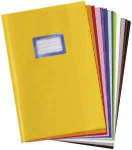 herlitz protège-cahier format A4, gaufré (raphia), PP, jaune