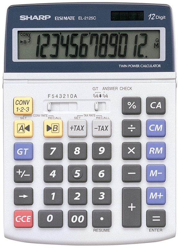 SHARP calculatrice de bureau EL-2125C alimentation solaire