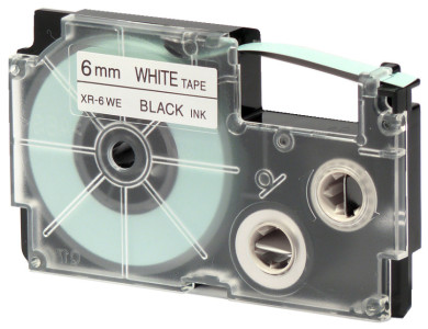 CASIO Cassette à ruban XR, noir sur blanc, 12 mm / 8 m