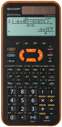 SHARP Calculatrice scientifique EL-W531 XG, couleur: orange